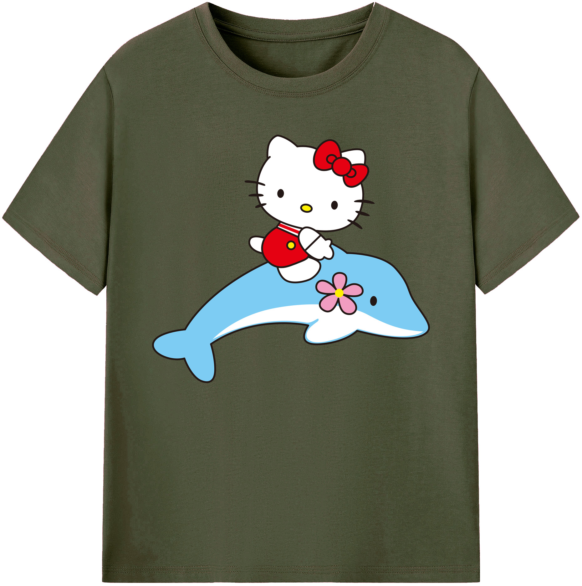 （画像用） Hello Kitty ハローキティ 綿100％ メンズ半袖Tシャツ｜肌触りやわらか＆通気性